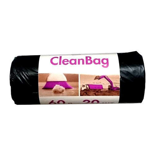 

Пакеты мусорные Концепция быта CleanBag 60л 17мкм чёрный в рулоне (упак.:20шт) (395512), Черный