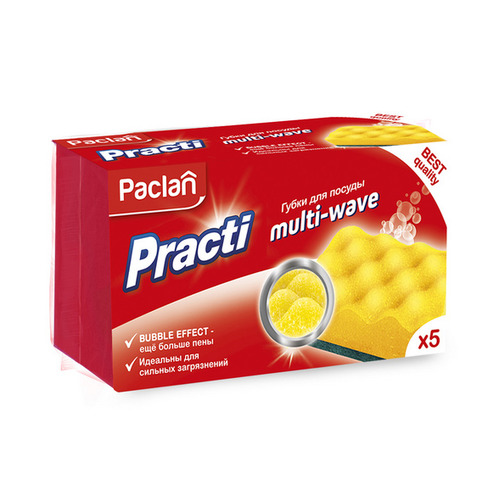 

Губка Paclan Practi Multi-Wave поролон (упак.:5шт) (409152/409153) 40 шт./кор., Multi-Wave