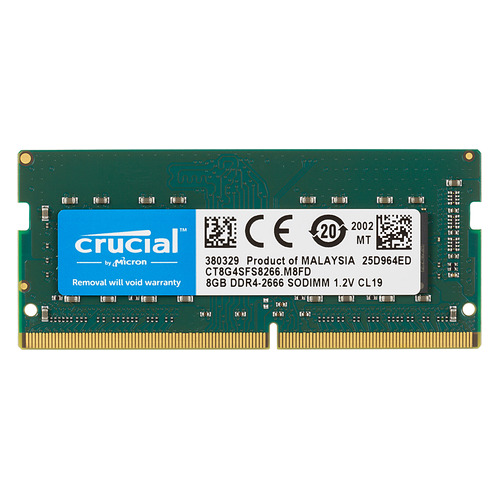 

Модуль памяти CRUCIAL CT8G4SFS8266 DDR4 - 8ГБ 2666, SO-DIMM, Ret, CT8G4SFS8266