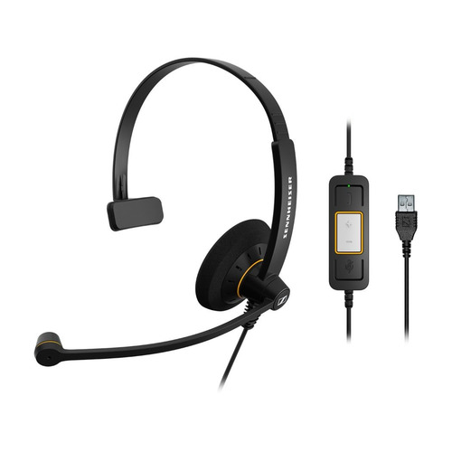 

Гарнитура SENNHEISER SC 30 USB ML, для контактных центров, накладные, черный [504546]