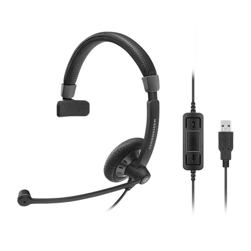 

Гарнитура SENNHEISER SC 40 USB MS, для контактных центров, накладные, черный [506498]