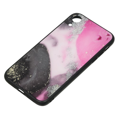

Чехол (клип-кейс) DEPPA Glass Case, для Apple iPhone XR, розовый/черный [86509]