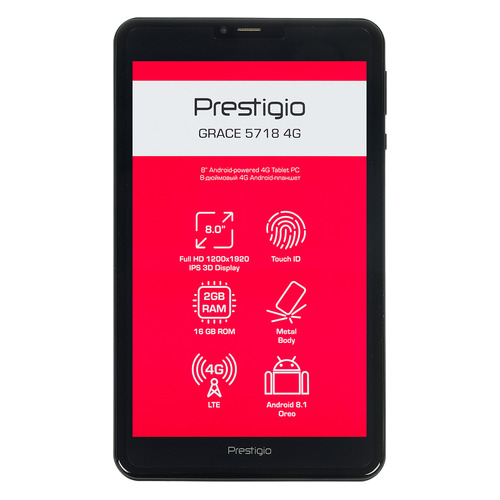 

Планшет PRESTIGIO Grace 8 4G, 2GB, 16GB, 3G, 4G, Android 8.1 черный