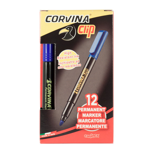 

Маркер перманентный Corvina 41289/02 круглый пиш. наконечник 2.5мм с клипом синий 12 шт./кор.