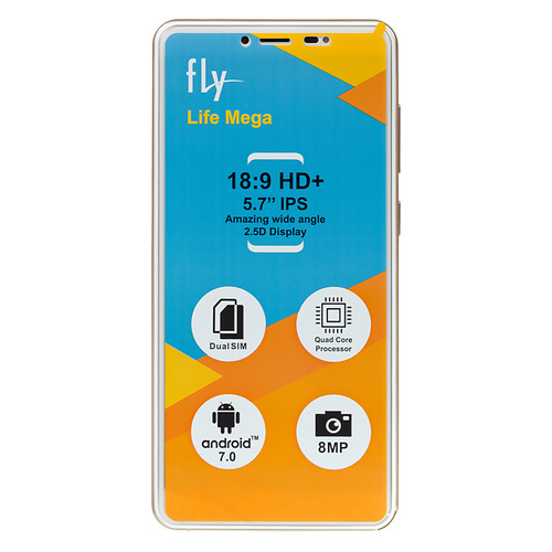 

Смартфон FLY Life Mega, золотистый