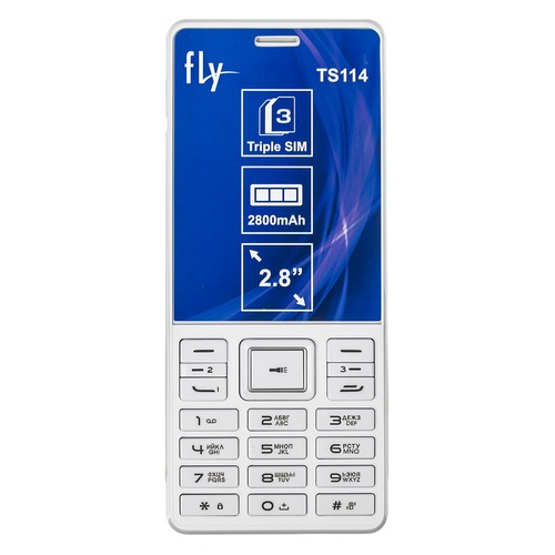 

Мобильный телефон FLY TS114, белый