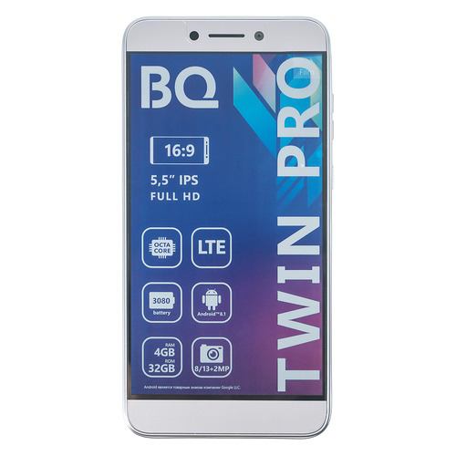 

Смартфон BQ Twin Pro 32Gb, 5517L, серый