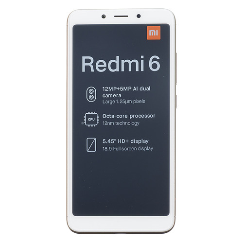 

Смартфон XIAOMI Redmi 6 3/64Gb, золотистый