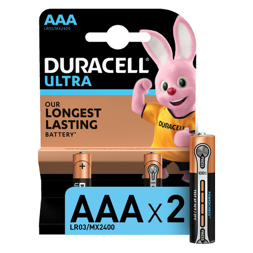

AAA Батарейка Duracell Ultra LR03-2BL MX2400, 2 шт., LR03-2BL MX2400