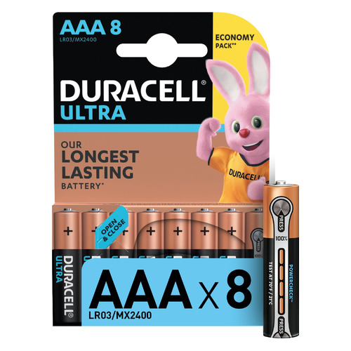 

AAA Батарейка Duracell Ultra LR03-8BL MX2400, 8 шт., LR03-8BL MX2400