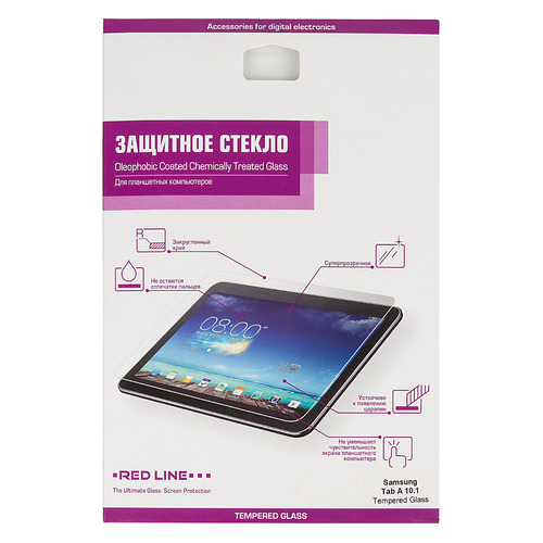 

Защитное стекло REDLINE для Samsung Galaxy Tab A (2016), 10.1", прозрачная, 1 шт [ут000009009]