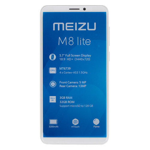 

Смартфон MEIZU M8 lite 32Gb, M816H, белый