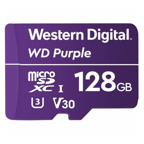 фото Карта памяти microsdxc uhs-i u3 wd purple 128 гб, 100 мб/с, class 10, wdd128g1p0a, 1 шт.