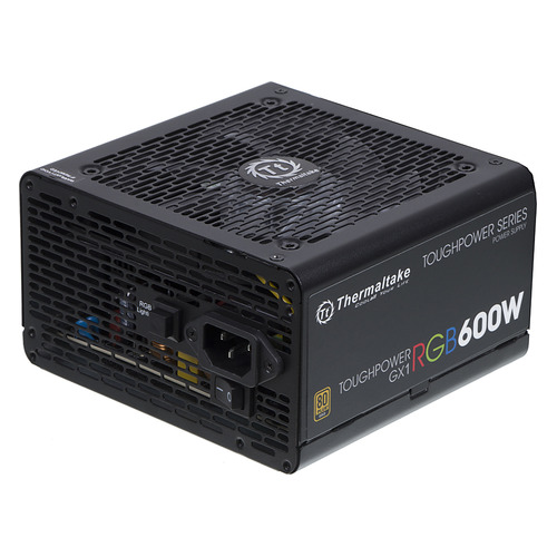 фото Блок питания thermaltake toughpower gx1 rgb, 600вт, 120мм, черный, retail [ps-tpd-0600nhfage-1]