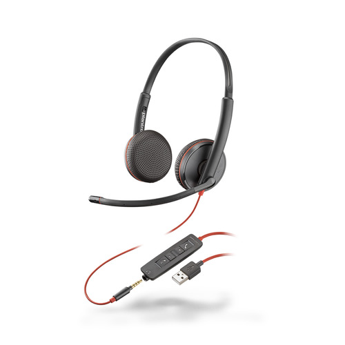 

Гарнитура PLANTRONICS Blackwire C3225-A, 209747-101, для контактных центров, накладные, черный / красный