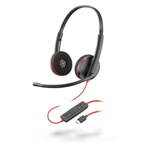 

Гарнитура PLANTRONICS Blackwire C3220-С, для контактных центров, накладные, черный / красный [209749-101]