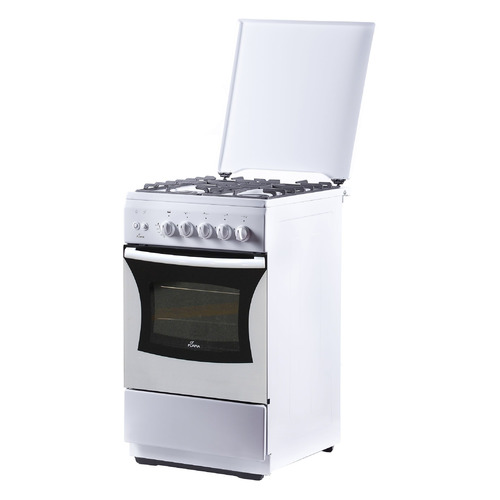 

Газовая плита Flama FG 24227 W, газовая духовка, металлическая крышка, чугун, белый, FG 24227 W