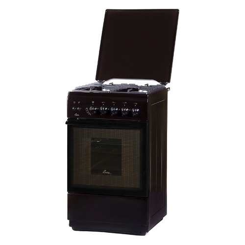 

Газовая плита Flama FG 24227 B, газовая духовка, металлическая крышка, чугун, коричневый, FG 24227 B