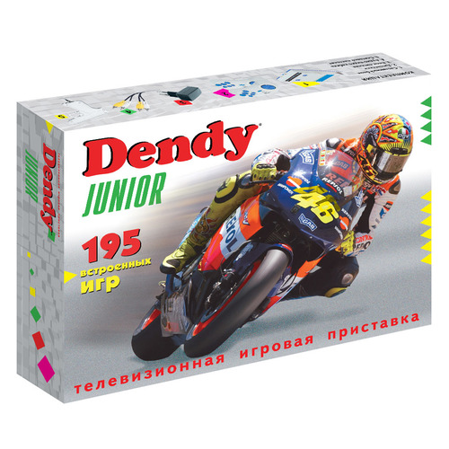 фото Игровая консоль dendy junior 195 игр, световой пистолет, белый