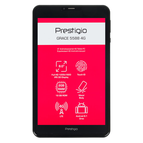 

Планшет PRESTIGIO Grace 5588 4G, 2GB, 16GB, 3G, 4G, Android 8.1 черный [wcpmt55884gdcis]