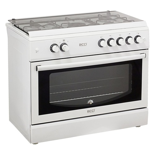 

Газовая плита RICCI RGC 9000WH, газовая духовка, стеклянная крышка, белый