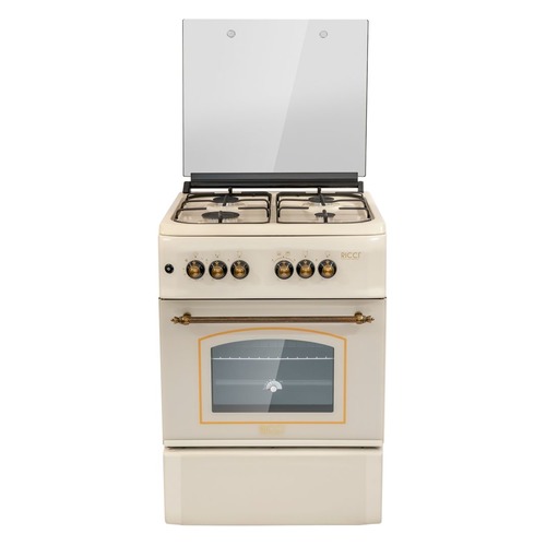 

Газовая плита RICCI RGC5703BG, газовая духовка, бежевый