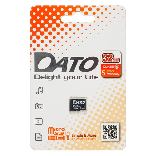 фото Карта памяти microsdhc uhs-i dato 32 гб, 80 мб/с, class 10, dttf032guic10, 1 шт.