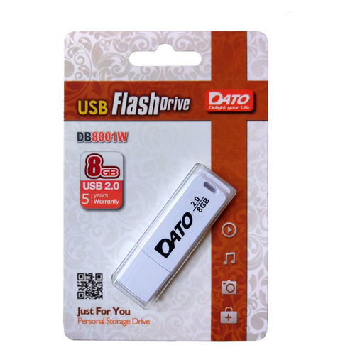 

Флешка USB DATO DB8001 8ГБ, USB2.0, белый [db8001w-08g], DB8001