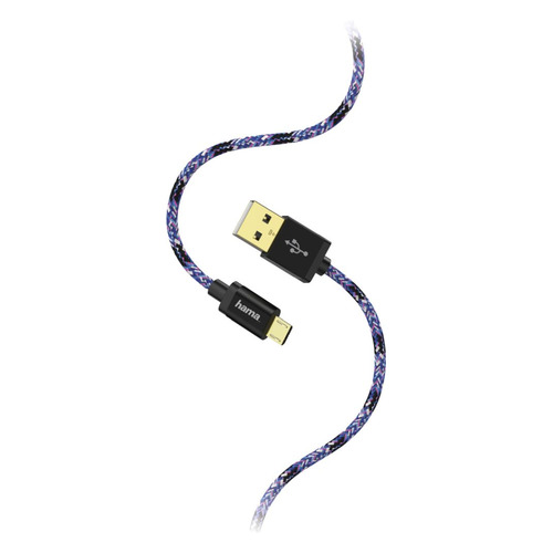 

Кабель HAMA Sporty, USB A(m), micro USB B (m), 1.5м, синий / розовый [00183207], Sporty