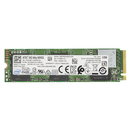 

SSD накопитель Intel 660P SSDPEKNW512G8X1 512ГБ, M.2 2280, PCI-E x4, NVMe [ssdpeknw512g8x1 978348], SSDPEKNW512G8X1