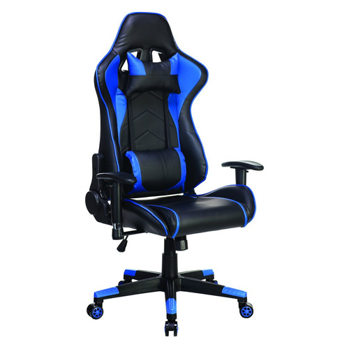 фото Кресло игровое бюрократ сн-787, на колесиках, искусственная кожа, черный/синий [ch-787/bl+blue]