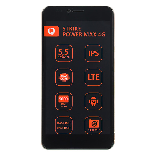 

Смартфон BQ Strike Power Max 8Gb, 5510, золотистый