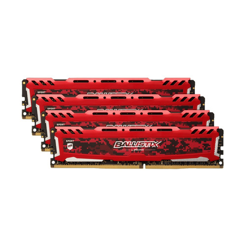 Модуль памяти CRUCIAL Ballistix Sport LT Red BLS4K16G4D240FSE DDR4 - 4x 16Гб 2400, DIMM, Ret CRUCIAL