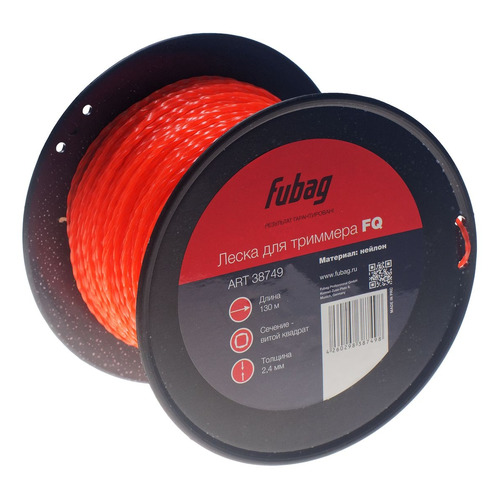 

Леска для садовых триммеров FUBAG FQ, 2.4мм, 130м [38749], FQ