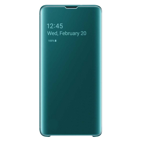 

Чехол (флип-кейс) SAMSUNG Clear View Cover, для Samsung Galaxy S10, зеленый [ef-zg973cgegru]