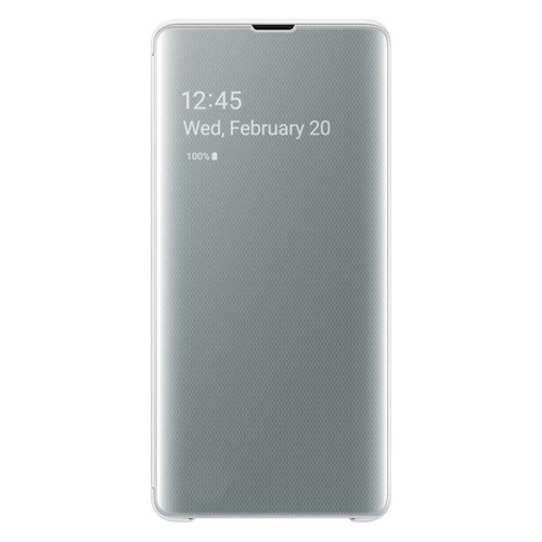 

Чехол (флип-кейс) SAMSUNG Clear View Cover, для Samsung Galaxy S10+, белый [ef-zg975cwegru]