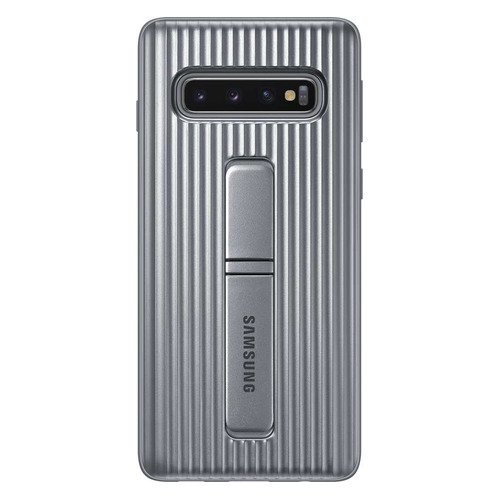 

Чехол (клип-кейс) SAMSUNG Protective Standing Cover, для Samsung Galaxy S10, серебристый [ef-rg973csegru]