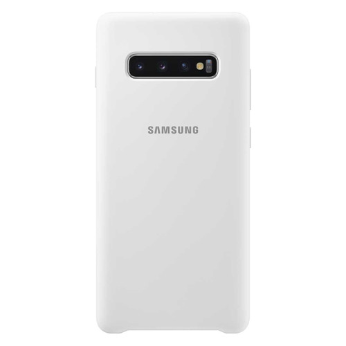 Чехол (клип-кейс) SAMSUNG Silicone Cover, для Samsung Galaxy S10+, белый [ef-pg975twegru]