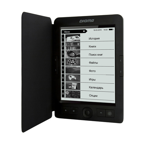 

Электронная книга DIGMA R68B Cover, 6", черный, R68B Cover