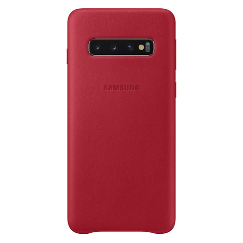 

Чехол (клип-кейс) SAMSUNG Leather Cover, для Samsung Galaxy S10, красный [ef-vg973lregru]