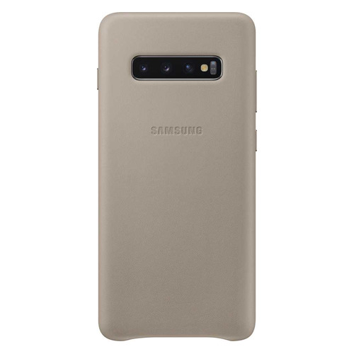 

Чехол (клип-кейс) SAMSUNG Leather Cover, для Samsung Galaxy S10+, серый [ef-vg975ljegru]