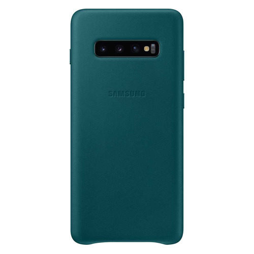 

Чехол (клип-кейс) SAMSUNG Leather Cover, для Samsung Galaxy S10+, зеленый [ef-vg975lgegru]