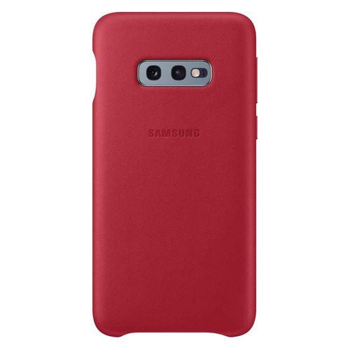 фото Чехол (клип-кейс) samsung leather cover, для samsung galaxy s10e, красный [ef-vg970lregru]