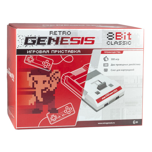 фото Игровая консоль retro genesis 300 игр, белый/красный