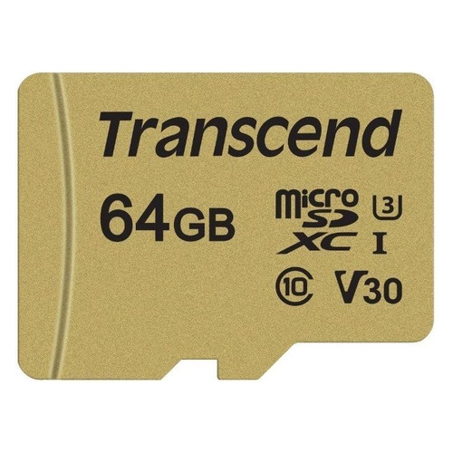 

Карта памяти microSDXC UHS-I U3 TRANSCEND 500S 64 ГБ, 95 МБ/с, Class 10, TS64GUSD500S, 1 шт.