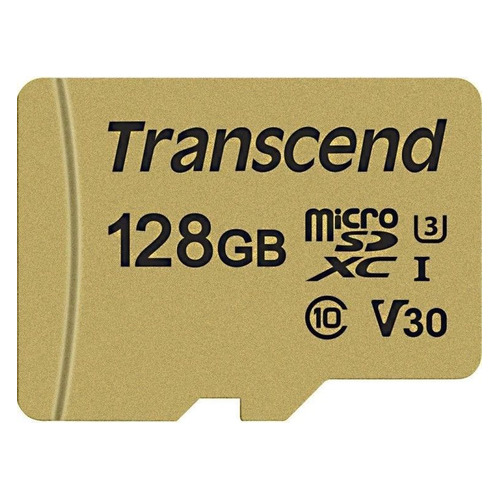 фото Карта памяти microsdxc uhs-i u3 transcend 500s 128 гб, 95 мб/с, class 10, ts128gusd500s, 1 шт.