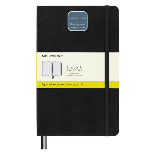 

Блокнот MOLESKINE Classic Expended, 400стр, в клеточку, твердая обложка, черный [qp061exp]