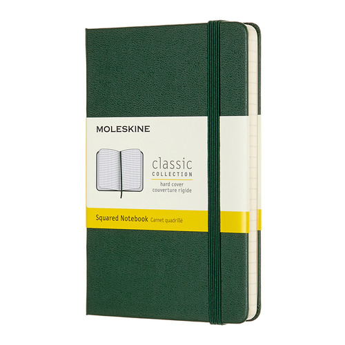 

Блокнот MOLESKINE Classic, 192стр, в клеточку, твердая обложка, зеленый [mm712k15]