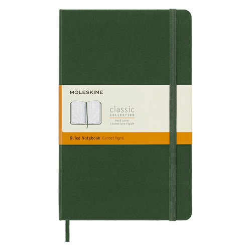 

Блокнот MOLESKINE Classic, 240стр, в линейку, твердая обложка, зеленый [qp060k15]