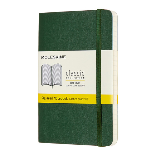 

Блокнот MOLESKINE Classic Soft, 192стр, в клеточку, мягкая обложка, зеленый [qp612k15]